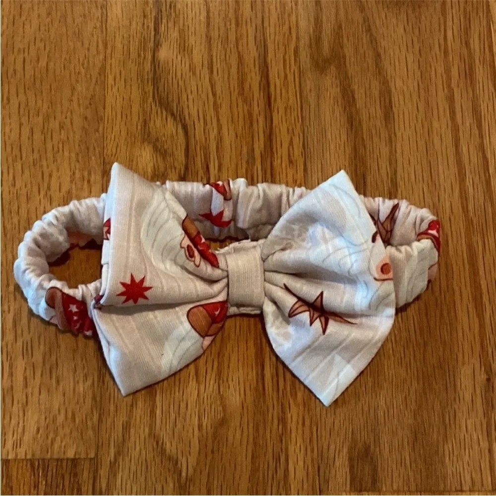 Christmas Holiday Theme Baby Headband Bows Baby Girl Set of 2